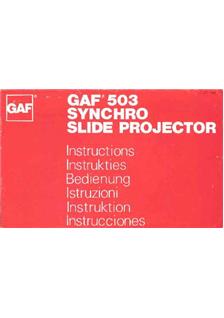 GAF 503 manual. Camera Instructions.